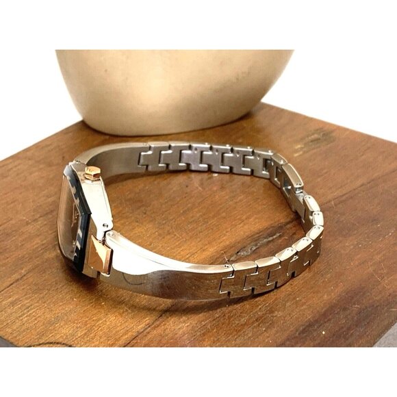 Bulova Womens Watch 98P216 Gemini Diamond Black Dial 2-Tone Quartz Petite 22.5mm - Picture 9 of 14